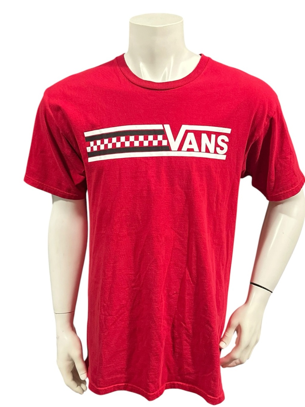 Vans Red Short-Sleeve Checker Logo Tee
